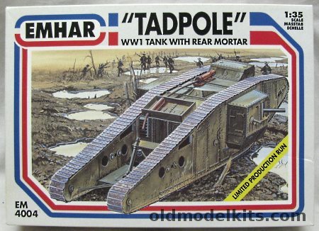 Emhar 1/35 Tadpole WWI Tank With Rear Mortar, EM4004 plastic model kit